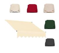 Tenda da sole manuale retrattile impermeabile in tessuto di ricambio per esterni per cortile, balcone, bianco sporco, 3 x 1,5 m