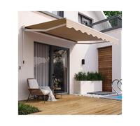 Tenda da sole manuale retrattile, in alluminio, con raccordi e manovella, tettoia telescopica per esterni, anti-UV, per patio, balcone, bar