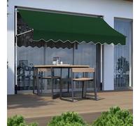 Tenda da sole manuale retrattile per balcone e giardino, angolo e altezza regolabili, senza foratura, baldacchino per esterni, verde militare, 1,5 m