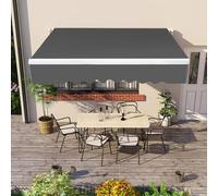 Tenda da sole manuale retrattile, pieghevole, a manovella, impermeabile, resistente ai raggi UV, per giardino, cortile, balcone e ristoranti, spazi esterni