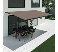 Tenda da sole marrone, modello Basic senza cassonetto, con manovella, 1500 x 2400 mm, configurazione individuale