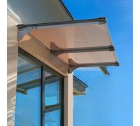 Tenda da sole marrone per finestra, resistente ai raggi UV e alla pioggia, copertura in policarbonato, moderna, per esterni, elegante, protezione dalle intemperie per giardino, 40 x 470 cm