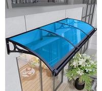 Tenda da sole moderna in alluminio, 60 x 180 cm, protezione dai raggi UV e dalla pioggia, in policarbonato, resistente alle intemperie, per esterni, colore blu mare, per porta d'ingresso, elegante