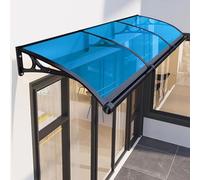 Tenda da Sole Moderna in Lega di Alluminio Blu Lago - Copertura per Patio silenziosa e Resistente 80x450 cm con policarbonato - Elegante Soluzione per l'ombra all'aperto Resistente alle Inte