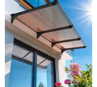 Tenda da sole moderna resistente ai raggi UV, copertura autopulente in policarbonato e staffa in alluminio, ripara dal sole per esterni personalizzabile per giardino e patio (66 x 50,8 cm)