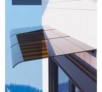 Tenda da sole moderna resistente ai raggi UV, in policarbonato, curva, per la pioggia e per esterni, 60 x 230 cm, perfetta per portici e giardini, colore: marrone