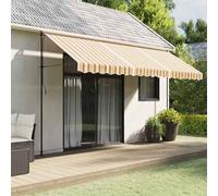 Tenda da sole multicolore a righe, 4,5 x 3 m, tessuto a righe in 100% poliestere con rivestimento in PU, resistente ai raggi UV e all'acqua, design pratico per una facile installazione