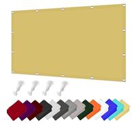 Tenda da Sole Parasole Vela Ombreggiante Parasole 150 x 260 cm con Fune, Protezione Solare Impermeabile Tenda da Sole a Vela Rettangolare Pes, per Giardino, Balcone, Giallo sabbia