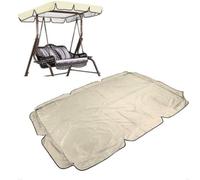 Tenda da sole per altalena da giardino a 2-3 posti, Tetto di Ricambio per Dondolo da Giardino, impermeabile e protezione UV, copertura per altalena(Beige,195 * 125#15cm)
