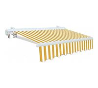 Tenda da Sole per Balcone Bianco-Giallo - 3X2,5MT- con Bracci - Cassonata