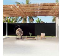 Tenda da sole per balcone, in tela, per ombra, allungabile, colore nero, 220 x 1200 cm, per terrazza, campeggio, piscina, casa vacanze