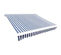 Tenda da sole per balcone, tenda da sole, in tela blu e bianco, 350 x 250 cm, ideale per la casa, il balcone e la terrazza