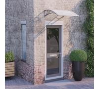 Tenda da sole per balcone, tettuccio parasole grigio e trasparente, 80 x 80 cm, in policarbonato, ideale per l'uso all'aperto, per porte, ingressi, esterni