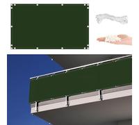 Tenda da sole per balconi esterni, 0,75 m x 3 m, 96% resistente ai raggi UV, resistente alle intemperie, con occhielli, fascette in nylon e corda, colore antracite, per terrazze e ringhiere