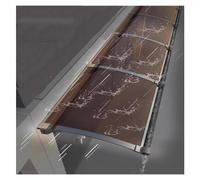 Tenda da sole per esterni in policarbonato, copertura anteriore trasparente per protezione da pioggia e neve, resistente ai raggi UV, colore marrone, 80 x 210 cm