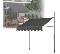 Tenda da sole per esterni, regolabile, a clip, con manovella, per balcone, impermeabile, resistente ai raggi UV, per giardino e cortile, versatile angolo di controllo dell'altezza