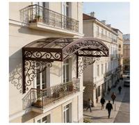 Tenda da sole per esterni, resistente alle intemperie, con pannelli in PC, staffa in ferro per balcone e giardino, durevole ed elegante, 120 x 45 x 45 cm
