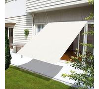 Tenda da Sole per Esterno 2.6 x 4 m Anti-UV Protezione Solare Telo Parasole Schermo Privacy Permeabile Facile da Installare per Balcone Giardino terrazza, Bianco