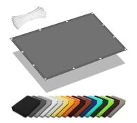 Tenda da Sole per Esterno 2 x 5 m Anti UV 98% Parasole Rete Ombreggiante con Occhielli Idrorepellente, con Corde di Supporto per Giardino, Terrazza e Balcone, Grigio Chiaro