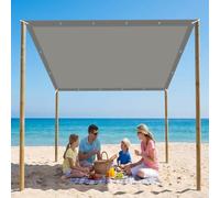 Tenda da Sole per Esterno 50 x 440 cm Protección Rayos UV Tenda da Sole con Occhielli e Corda per Giardino, Prato, Vita All'Aperto, Grigio Chiaro