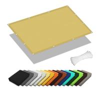 Tenda da Sole per Esterno a Caduta 0.7 x 3.2 m Rettangolare 98% Anti-Uv Telo Ombreggiante Occhiellato con Fune Tenda a Vela per Esterno per Giardino, Balcone, Color Crema