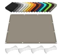 Tenda da Sole per Esterno a Caduta 1.9 x 4.5 m Rettangolare 98% Anti-Uv Impermeabile Telo Ombra con Occhielli Tenda a Vela Balcone, La Terrazza e Il Giardino, Tortora