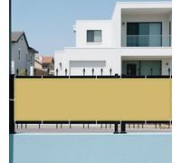 Tenda da Sole per Esterno a Caduta 120 x 240 cm Protezione UV 98% Impermeabile Rete Termica Protezione Solare e Uv, Antistrappo per Terrazza Giardino Balcone Campeggio, Giallo sabbia