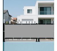Tenda da Sole per Esterno a Caduta 120 x 325 cm Protezione UV 98% Impermeabile Rete Termica Protezione Solare e Uv, Antistrappo per Terrazza Giardino Balcone Campeggio, Grigio Chiaro