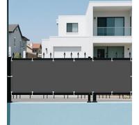 Tenda da Sole per Esterno a Caduta 140 x 355 cm Protezione UV 98% Impermeabile Rete Termica Protezione Solare e Uv, Antistrappo per Terrazza Giardino Balcone Campeggio, Grigio Scuro