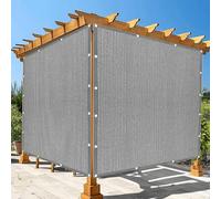 Tenda da Sole per Esterno a Caduta 185 x 290 cm Protezione Raggi UV e Traspirante Tende per Pergolato con Fune Occhiellato Protezione UV per Esterno per Giardino, Balcone, Grigio Chiaro