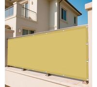 Tenda da Sole per Esterno a Caduta 350 x 440 cm UV 98% Parasole Giardino Esterni Protezione Rete Parasole Protezione Uv, Tessuto 185 G/M² per Giardino, Terrazza e Balcone, Giallo sabbia
