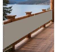 Tenda da Sole per Esterno a Caduta 50 x 150 cm Anti UV 98% Parasole Vela Tela Ombreggiante Protezione Solare Antivento con Fune per Balconi per Esterno, Giardino Terrazzo, Tortora