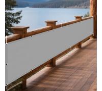 Tenda da Sole per Esterno a Caduta 50 x 500 cm Anti UV 98% Parasole Vela Tela Ombreggiante Protezione Solare Antivento con Fune per Balconi per Esterno, Giardino Terrazzo, Grigio Chiaro