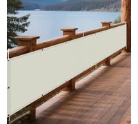 Tenda da Sole per Esterno a Caduta 50 x 600 cm Anti UV 98% Parasole Vela Tela Ombreggiante Protezione Solare Antivento con Fune per Balconi per Esterno, Giardino Terrazzo, bianco