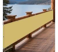 Tenda da Sole per Esterno a Caduta 50 x 700 cm Anti UV 98% Parasole Vela Tela Ombreggiante Protezione Solare Antivento con Fune per Balconi per Esterno, Giardino Terrazzo, Giallo sabbia