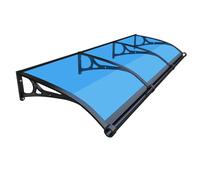 Tenda da sole per ingresso esterno, in policarbonato trasparente, con staffe in alluminio, 80 x 140 cm, perfetta per balconi e porte anteriori, protezione dagli agenti atmosferici