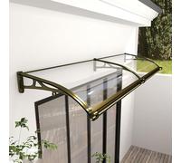 Tenda da sole per ingresso, pensilina per porta d'ingresso esterna, tettoia antipioggia in lega di alluminio, grande lavello in policarbonato alveolare per veranda, patio, L150xP400 cm