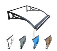Tenda da sole per porta del patio, 6100 cm, per esterni, protezione dai raggi UV e dalla pioggia, copertura in policarbonato per balcone e portico, trasparente (100 x 160 cm)