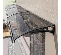 Tenda da Sole per Porta Esterna 120x100 cm - Staffa in Lega di Alluminio, Protezione Solare Resistente alle intemperie, Pioggia e Raggi UV, Copertura Grigia per Patio, Ingresso e spazi Ester