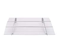 Tenda da sole per porta in policarbonato argento trasparente, 120 x 90 cm | Resistente alle intemperie, staffe in acciaio, barre in alluminio, accessori di montaggio inclusi