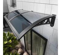Tenda da sole per porte e finestre, protezione UV, tettoia in policarbonato, elegante tenda da veranda, telaio in alluminio, resistente alle intemperie, opzioni 60/80/100/120/150 cm (80 x 600 cm)
