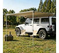 Tenda da sole per roulotte, 2,4 x 2,5 x 2,15 m, beige, con tubo in alluminio