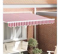 Tenda da sole per telaio da 2,5 m, a righe rosse e bianche, 2,3 x 0,2 m, in poliestere resistente ai raggi UV, ideale per balconi, terrazze, giardini, offre protezione solare e ombre