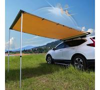 Tenda da sole per veicoli sul tetto estraibile per auto, tenda parasole per SUV per campeggio all'aperto, UV50+, telaio in alluminio, altezza regolabile (dimensioni: 200 x 200 cm)