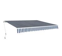Tenda da Sole Pieghevole Manuale 400 cm Blu/Bianca