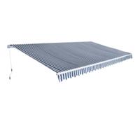 Tenda da Sole Pieghevole Manuale 600 cm Blu/Bianca