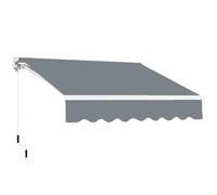 Tenda da sole regolabile con manovella in alluminio/poliestere, resistente ai raggi UV, impermeabile, per balconi e terrazze all'aperto