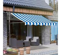 Tenda da sole regolabile resistente ai raggi UV, colore grigio, 400 x 120 cm, parasole per balcone a manovella, perfetta per terrazze, giardini e negozi, facile installazione, protezione solare