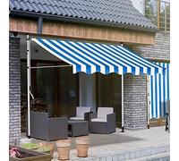 Tenda da sole regolabile resistente ai raggi UV con manovella, impermeabile, senza fori, perfetta per patio e balcone, protezione solare e stile