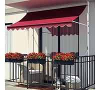 Tenda da sole regolabile resistente ai raggi UV, impermeabile, con manovella, senza fori, perfetta per terrazze esterne, elegante parasole per comfort e protezione